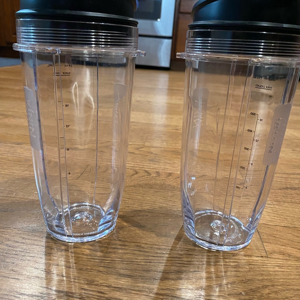 Ninja Clear Blender Cups with Black Lids